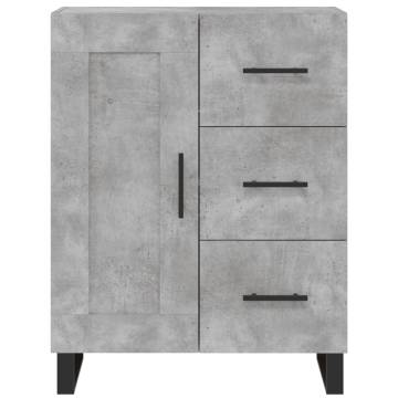 Highboard Concrete Grey 69.5x34x180 cm Engineered Wood