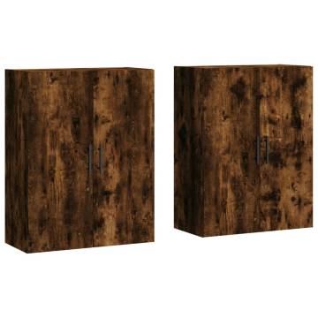 Wall Mounted Cabinets 2 pcs Smoked Oak 69.5x34x90 cm