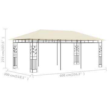 Gazebo with Mosquito Net 6x3x2.73 m Cream