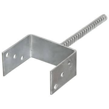 Fence Anchors 6 pcs Silver 12x6x30 cm Galvanised Steel