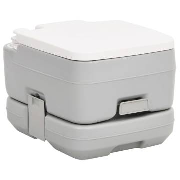 Portable Camping Toilet Grey and White 10+10 L HDPE