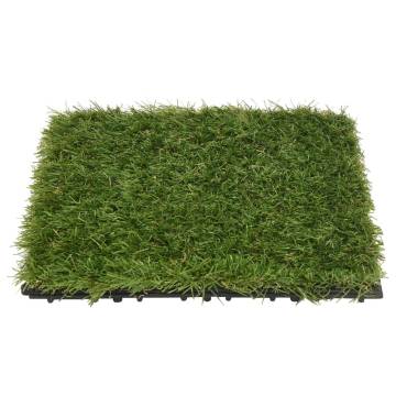 Artificial Grass Tiles 11 pcs Green 30x30 cm