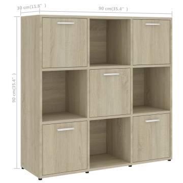 Book Cabinet Sonoma Oak 90x30x90 cm Engineered Wood