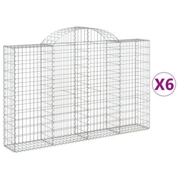 Arched Gabion Baskets 6 pcs 200x30x120/140 cm Galvanised Iron