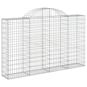 Arched Gabion Baskets 6 pcs 200x30x120/140 cm Galvanised Iron