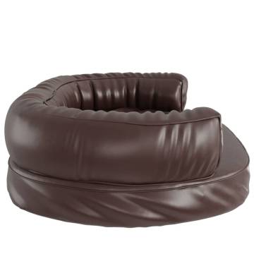 Ergonomic Foam Dog Bed Brown 88x65 cm Faux Leather