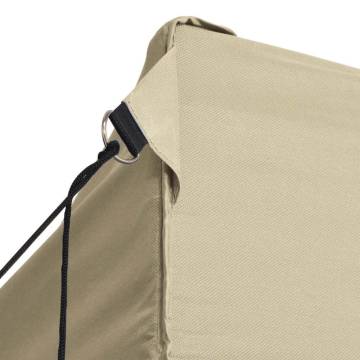 Foldable Tent Pop-Up with 4 Side Walls 3x4.5 m Cream White