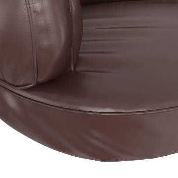 Ergonomic Foam Dog Bed Brown 88x65 cm Faux Leather