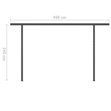 Manual Retractable Awning with Posts 5x3 m Yellow and White