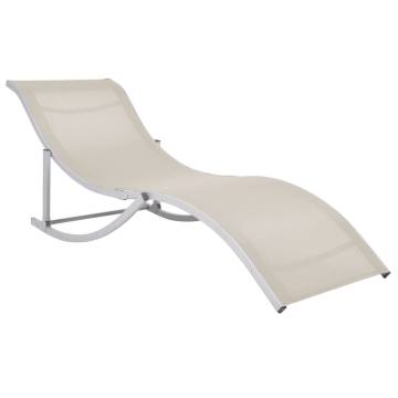 Folding Sun Loungers 2 pcs Cream Textilene