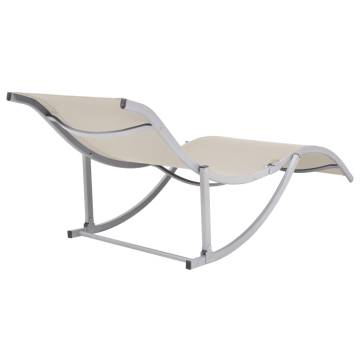 Folding Sun Loungers 2 pcs Cream Textilene