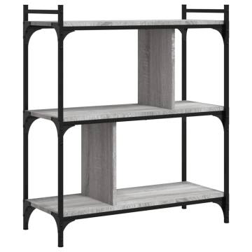 Bookcase 3-Tier Grey Sonoma 76x32x88 cm Engineered Wood