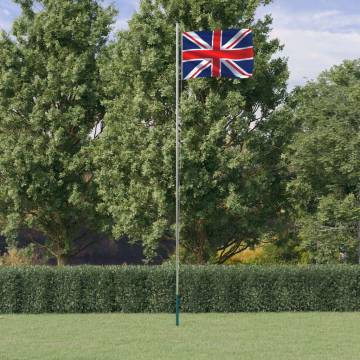 UK Flag and Pole 6.23 m Aluminium