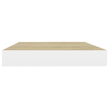 Floating Wall Shelves 4 pcs Oak and White 50x23x3.8 cm MDF