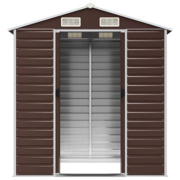 Garden Shed Brown 191x130x198 cm Galvanised Steel