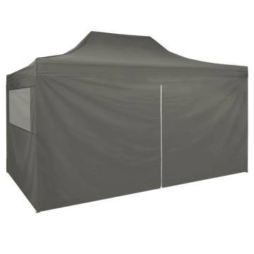 Foldable Tent Pop-Up with 4 Side Walls 3x4.5 m Anthracite