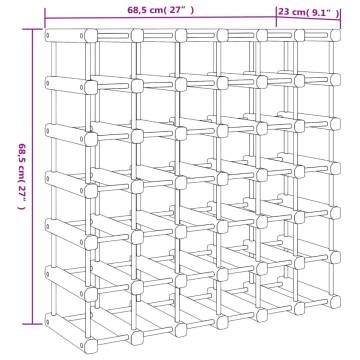 Wine Rack for 42 Bottles 68.5x23x68.5 cm Solid Wood Pine