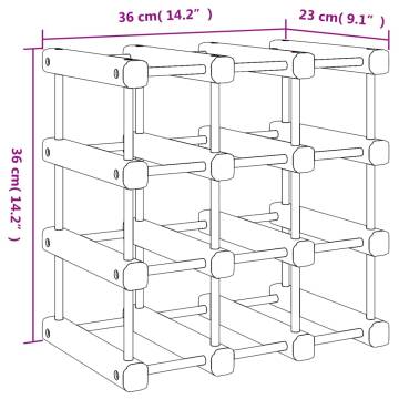 Wine Rack for 12 Bottles 36x23x36 cm Solid Wood Pine