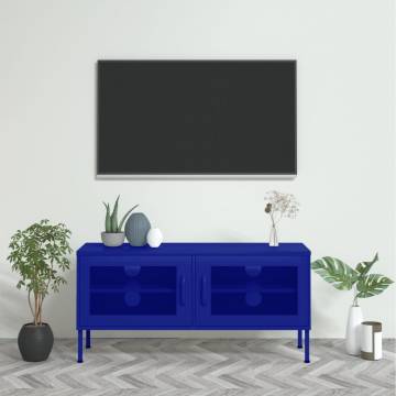 TV Cabinet Navy Blue 105x35x50 cm Steel