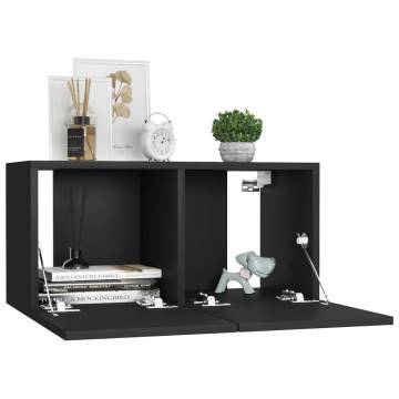 Hanging TV Cabinets 2 pcs Black 60x30x30 cm