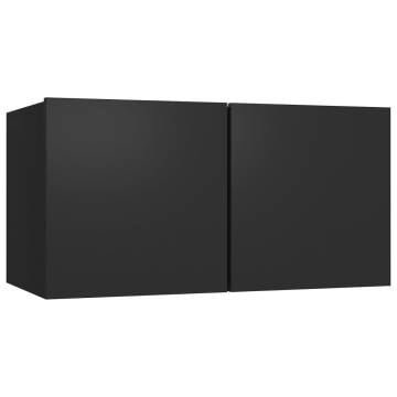 Hanging TV Cabinets 2 pcs Black 60x30x30 cm