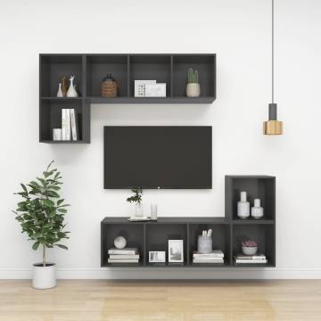 Wall-mounted TV Cabinet Grey 37x37x142.5 cm Engineered Wood