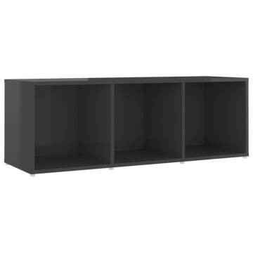 TV Cabinet High Gloss Grey 107x35x37 cm Engineered Wood