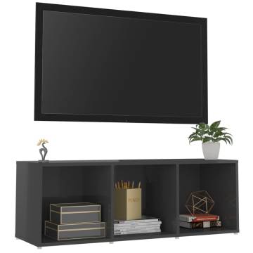 TV Cabinet High Gloss Grey 107x35x37 cm Engineered Wood