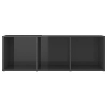 TV Cabinet High Gloss Grey 107x35x37 cm Engineered Wood