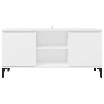 TV Cabinet with Metal Legs White 103.5x35x50 cm