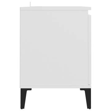 TV Cabinet with Metal Legs White 103.5x35x50 cm