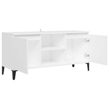 TV Cabinet with Metal Legs White 103.5x35x50 cm