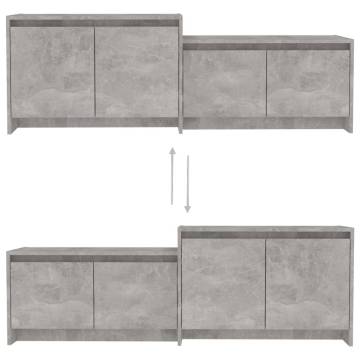 TV Cabinet Concrete Grey 146.5x35x50 cm Engineered Wood