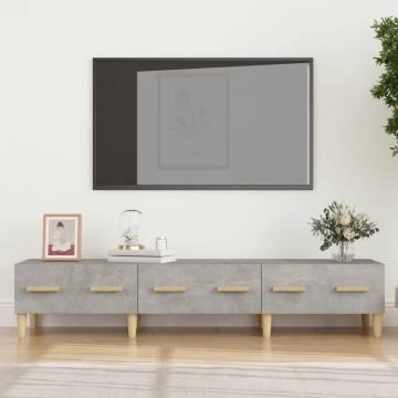 TV Cabinet Concrete Grey 150x34.5x30 cm Engineered Wood