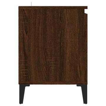 TV Cabinet with Metal Legs Brown Oak 103.5x35x50 cm