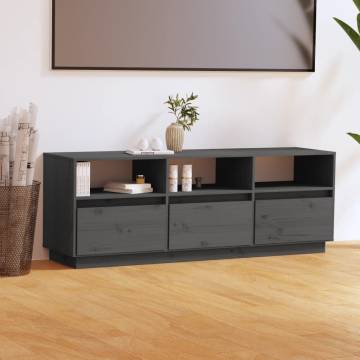 TV Cabinet Grey 140x37x50 cm Solid Wood Pine