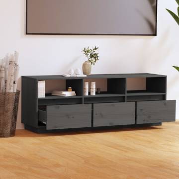 TV Cabinet Grey 140x37x50 cm Solid Wood Pine