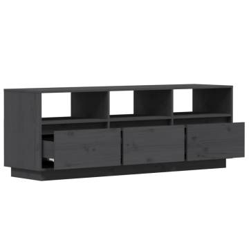 TV Cabinet Grey 140x37x50 cm Solid Wood Pine