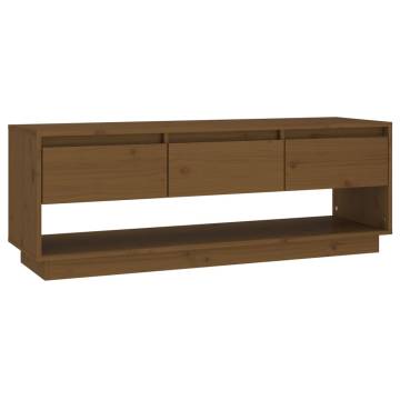 TV Cabinet Honey Brown 110.5x34x40 cm Solid Wood Pine