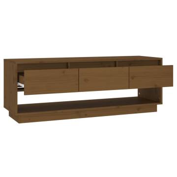 TV Cabinet Honey Brown 110.5x34x40 cm Solid Wood Pine