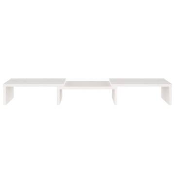 Monitor Stand White 60x24x10.5 cm Solid Wood Pine