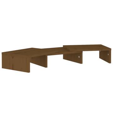 Monitor Stand Honey Brown 60x24x10.5 cm Solid Wood Pine