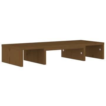 Monitor Stand Honey Brown 60x24x10.5 cm Solid Wood Pine