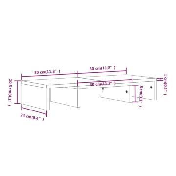 Monitor Stand Honey Brown 60x24x10.5 cm Solid Wood Pine