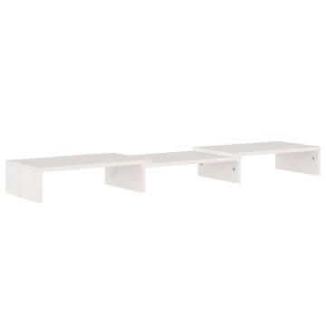 Monitor Stand White 80x24x10.5 cm Solid Wood Pine