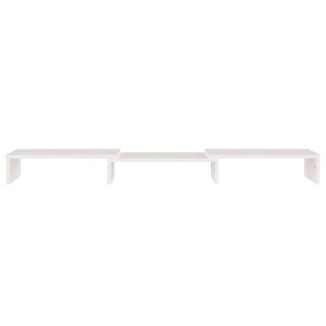 Monitor Stand White 80x24x10.5 cm Solid Wood Pine