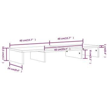Monitor Stand Honey Brown 80x24x10.5 cm Solid Wood Pine