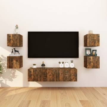 Wall Mounted TV Cabinet Smoked Oak 30.5x30x30 cm