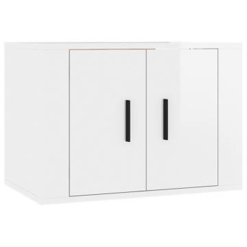 Wall Mounted TV Cabinet High Gloss White 57x34.5x40 cm