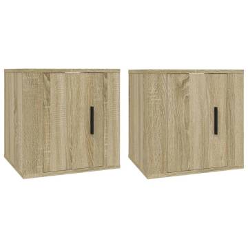 Wall Mounted TV Cabinets 2 pcs Sonoma Oak 40x34.5x40 cm